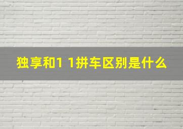 独享和1 1拼车区别是什么